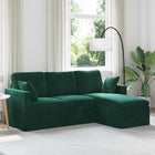 Bank donkergroen 198x134x80 cm fluweel