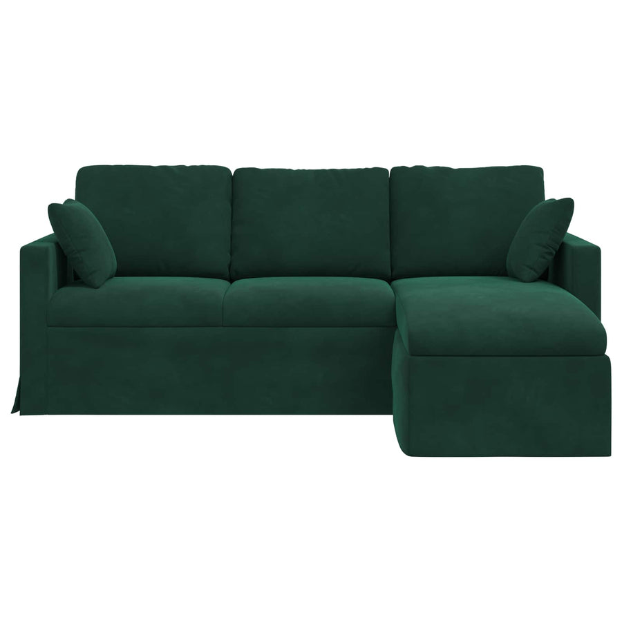 Bank Donkergroen 198 x 134 x 80 cm Fluweel
