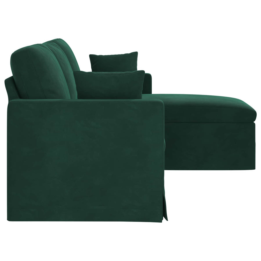 Bank Donkergroen 198 x 134 x 80 cm Fluweel