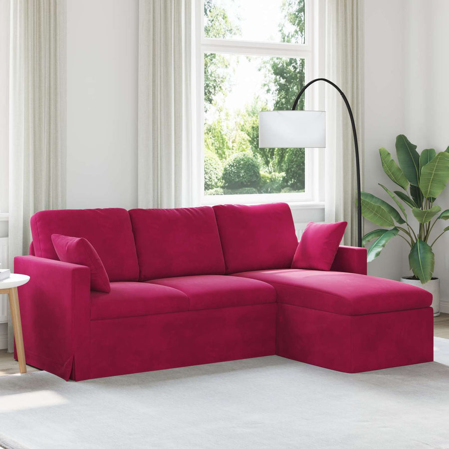 Bank Wijnrood Totale afmetingen: 198 x 134 x 80 cm (B x D x H)