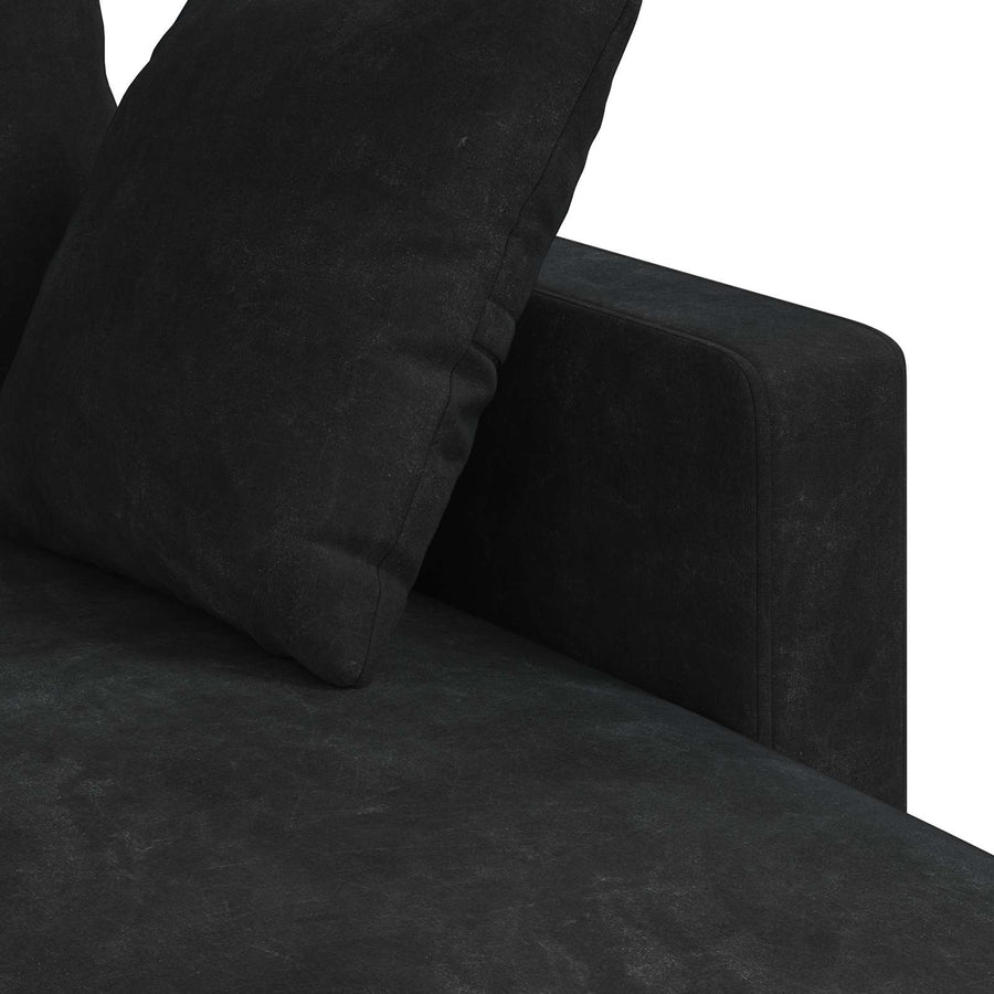 Bank Zwart 198 x 134 x 80 cm Fluweel