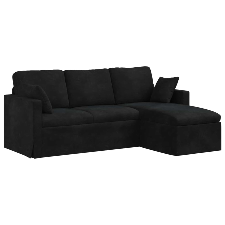 Bank Zwart 198 x 134 x 80 cm Fluweel