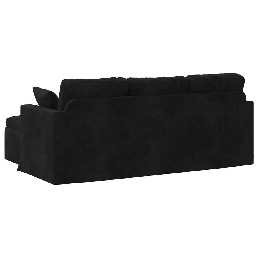 Bank Zwart 198 x 134 x 80 cm Fluweel