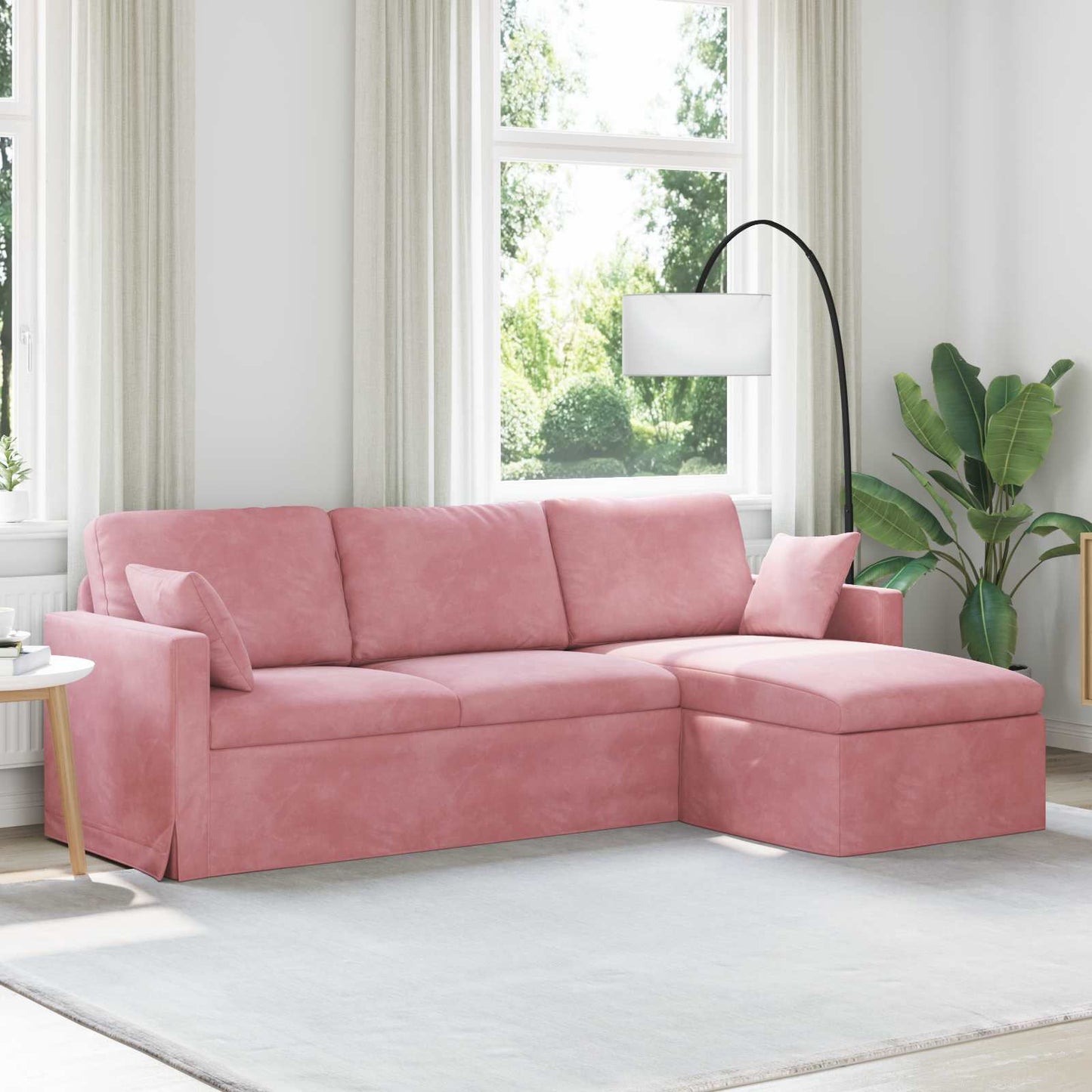 Bank Roze 228 x 134 x 80 cm Fluweel