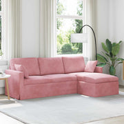 Bank 228x134x80 cm fluweel roze