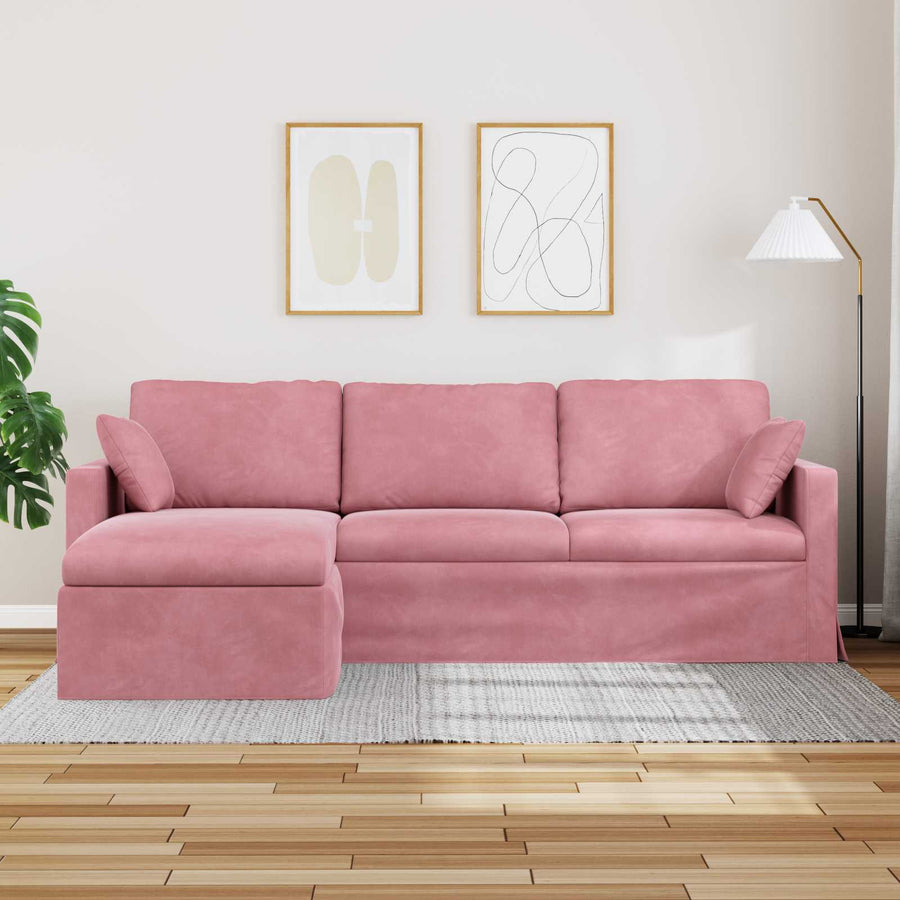Bank Roze 228 x 134 x 80 cm Fluweel