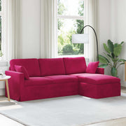 Bank wijnrood fluweel 228x134x80 cm
