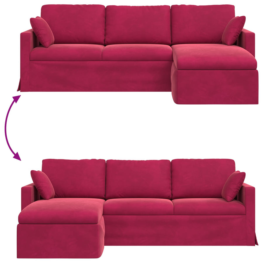Bank Wijnrood Totale afmetingen: 228 x 134 x 80 cm (B x D x H)