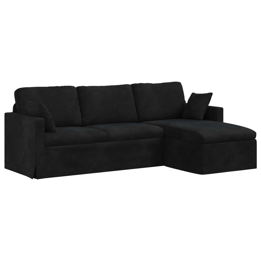 Bank Zwart 228 x 134 x 80 cm Fluweel