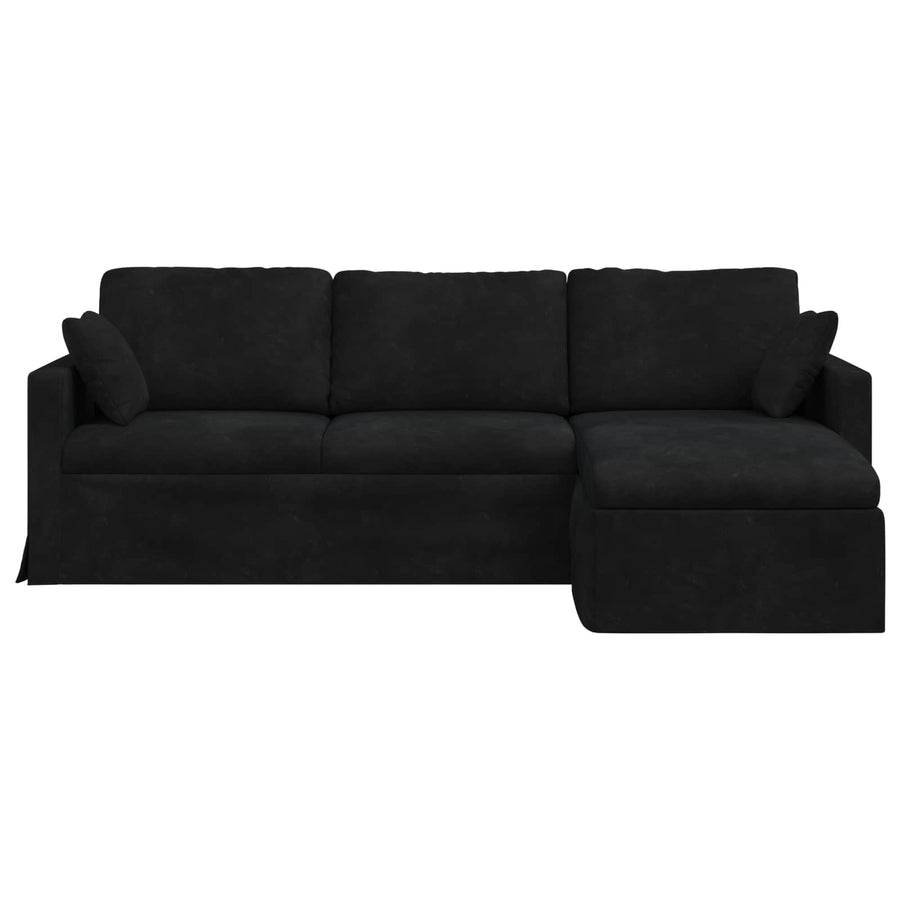 Bank Zwart 228 x 134 x 80 cm Fluweel
