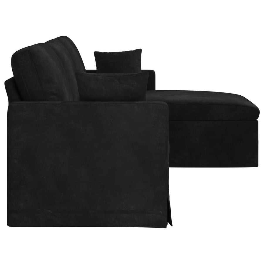 Bank Zwart 228 x 134 x 80 cm Fluweel