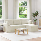 Bank Crème 228x134x80 cm fluweel
