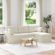 Bank Crème 228x134x80 cm fluweel