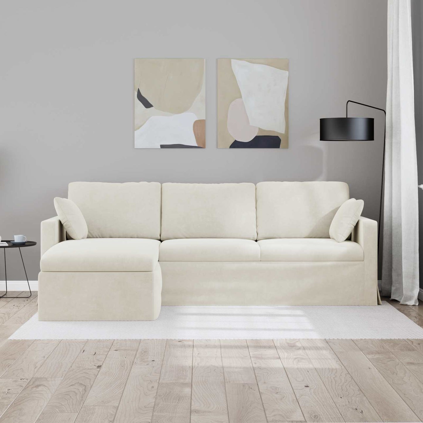 Bank Crème Totale afmetingen: 228 x 134 x 80 cm (B x D x H)