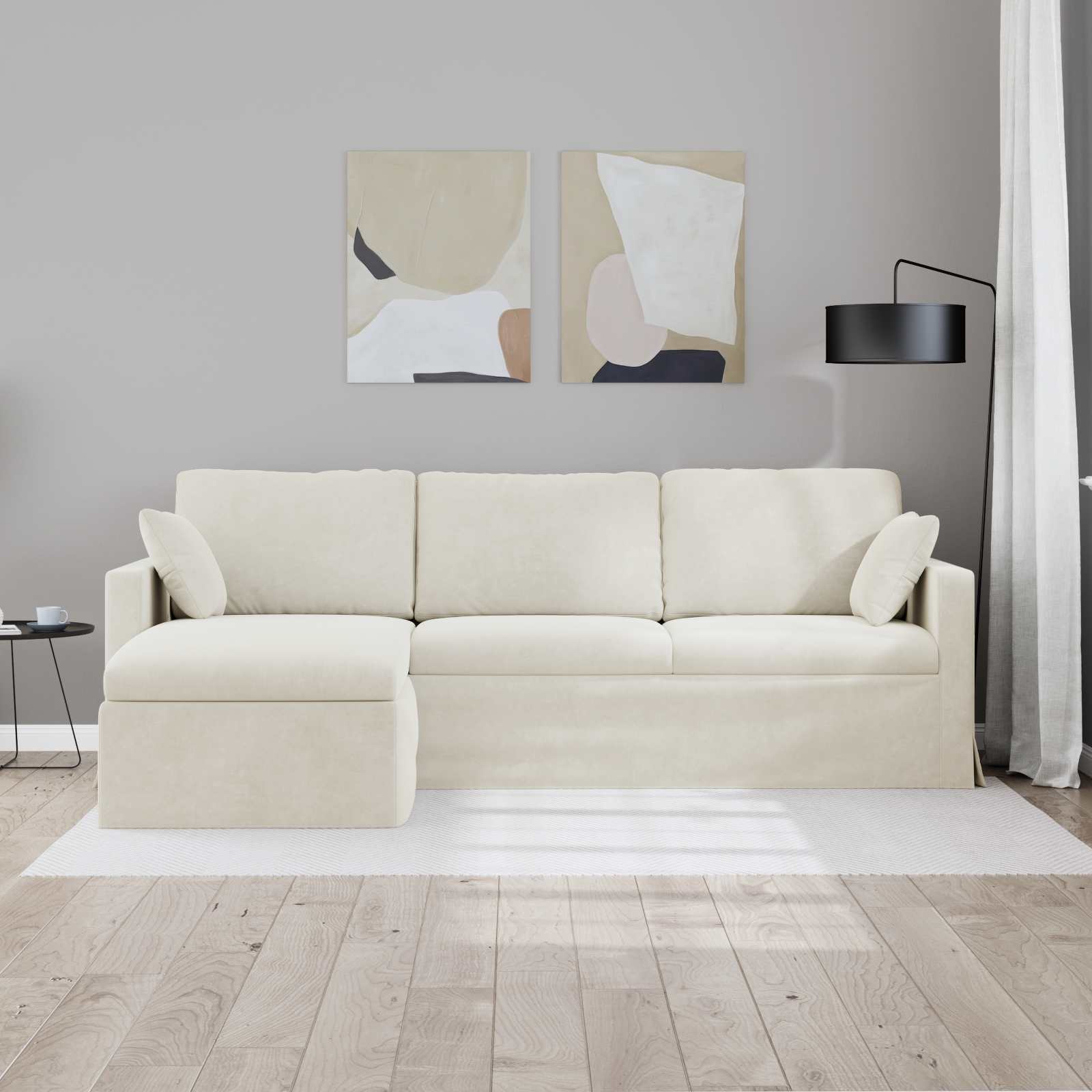 Bank Crème Totale afmetingen: 228 x 134 x 80 cm (B x D x H)