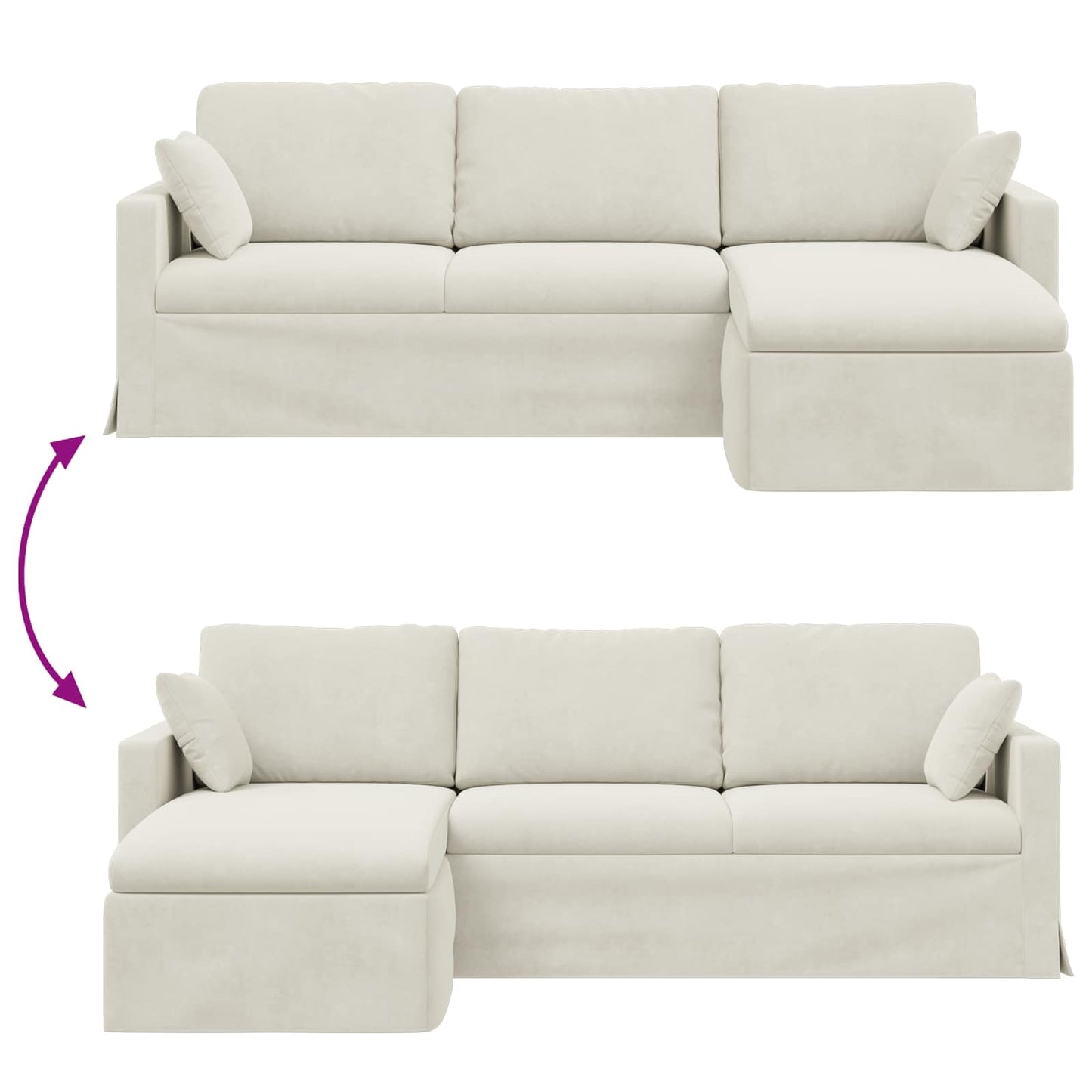 Bank Crème Totale afmetingen: 228 x 134 x 80 cm (B x D x H)