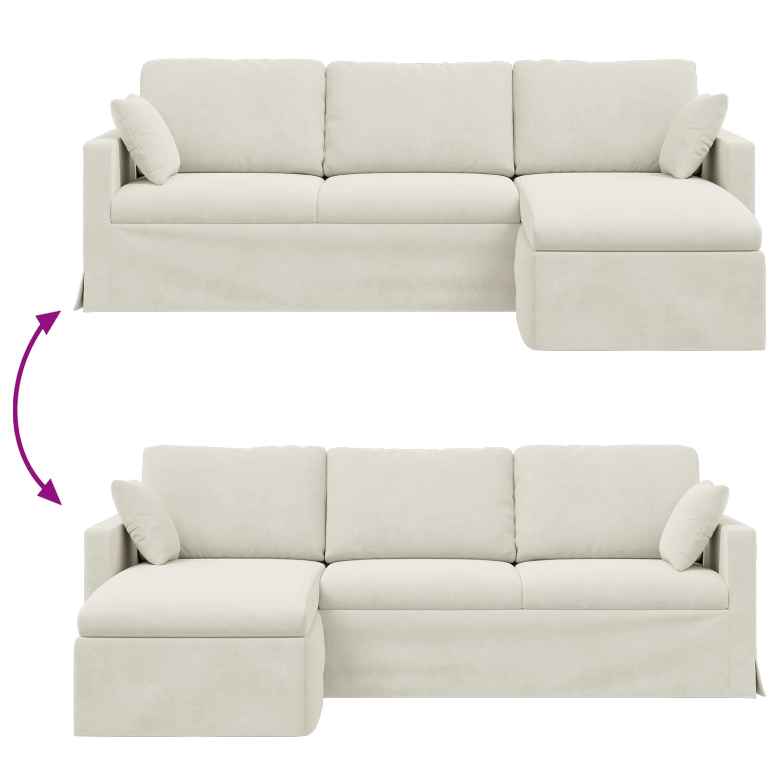 Bank Crème Totale afmetingen: 228 x 134 x 80 cm (B x D x H)