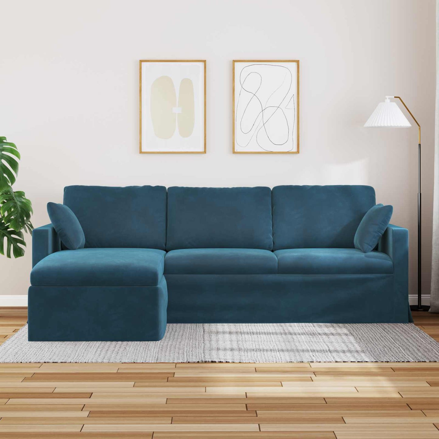 Bank Blauw Totale afmetingen: 228 x 134 x 80 cm (B x D x H)