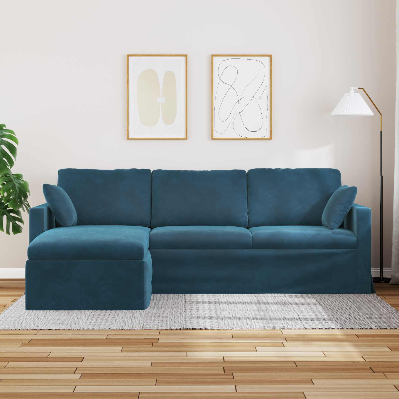Bank Blauw Totale afmetingen: 228 x 134 x 80 cm (B x D x H)
