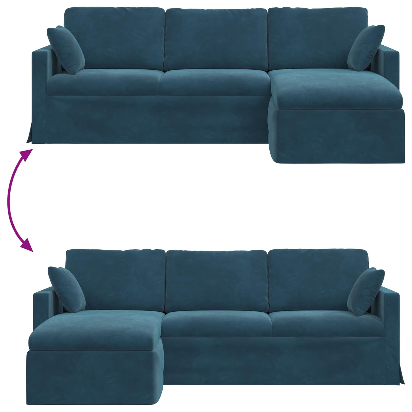 Bank Blauw Totale afmetingen: 228 x 134 x 80 cm (B x D x H)