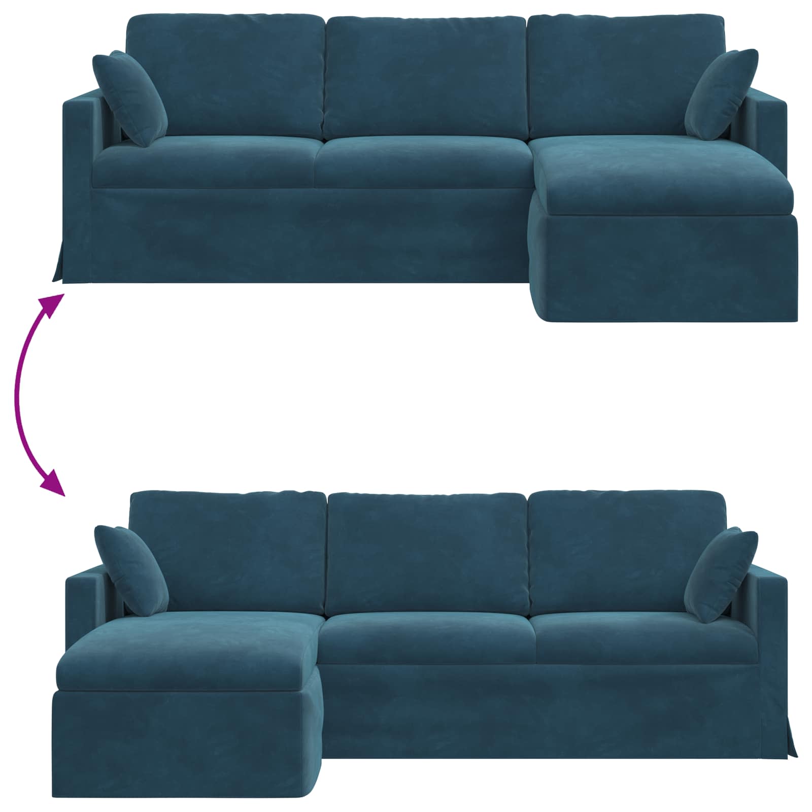 Bank Blauw Totale afmetingen: 228 x 134 x 80 cm (B x D x H)