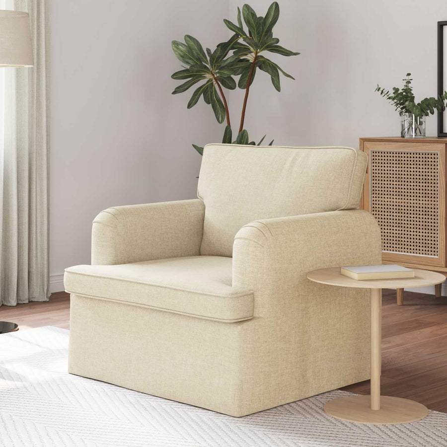 Bank 60cm Crème Metaal