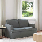 Bank donkergrijs 144x80x85 cm stof