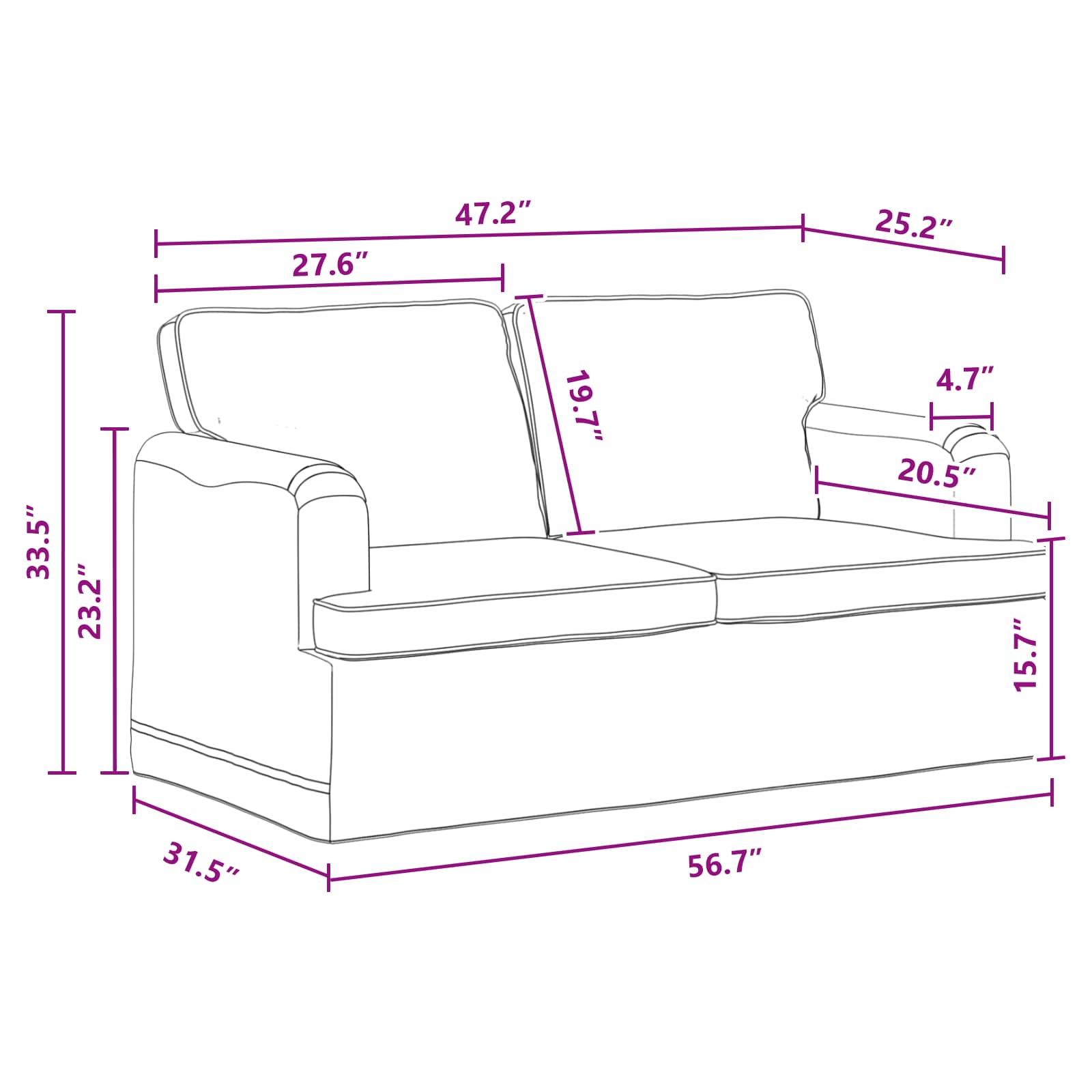 Bank Donkergrijs 142 x 80 x 85 cm Metaal