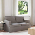 Bank taupe 142x80x85 cm bewerkt hout