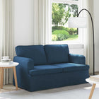 Bank blauw 144x80x85 cm stof
