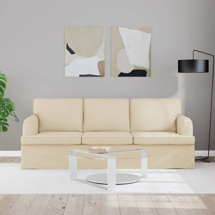 Bank Crème 142 x 80 x 85 cm Metaal