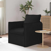 Bank stof zwart 195x82x85 cm