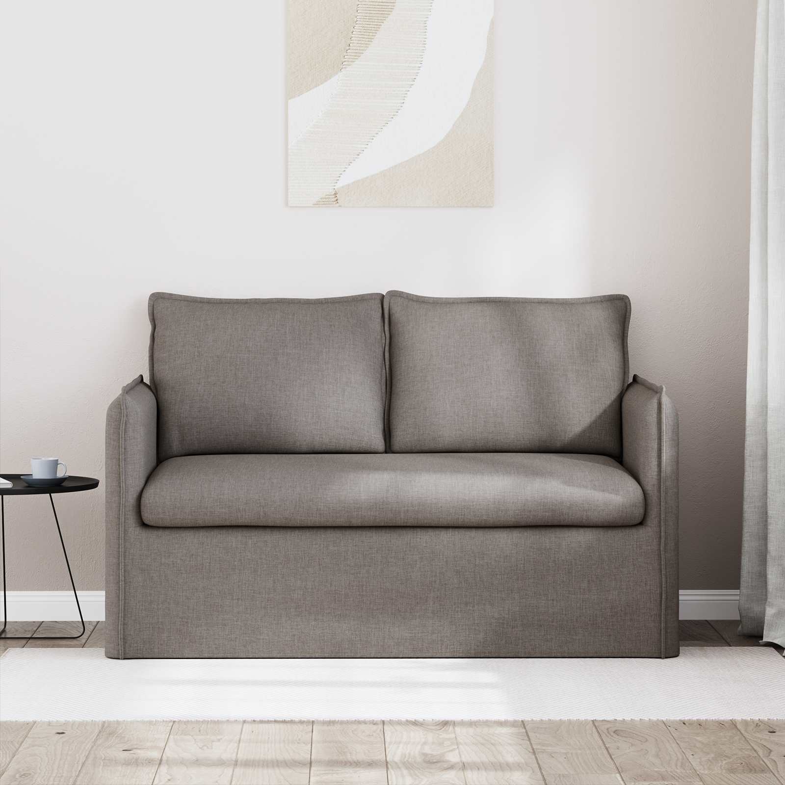Bank 120cm Taupe Metaal