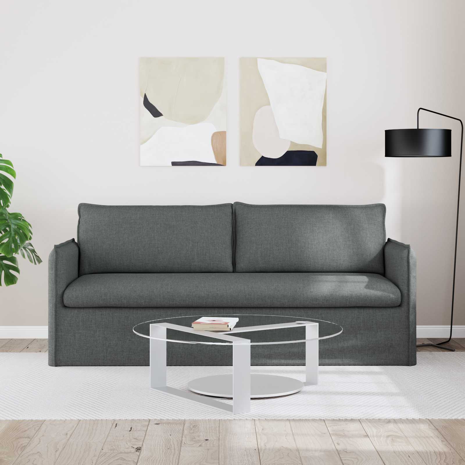 Bank Donkergrijs 195 x 82 x 85 cm Metaal