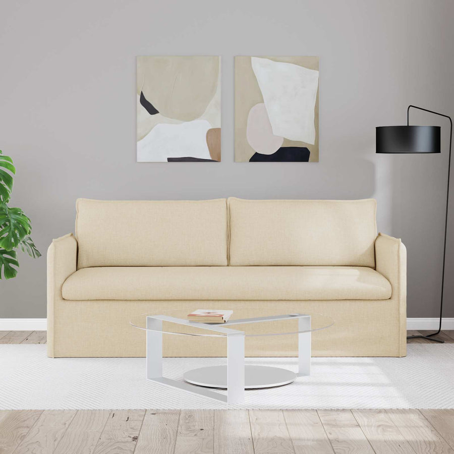 Bank Crème 195 x 82 x 85 cm Metaal