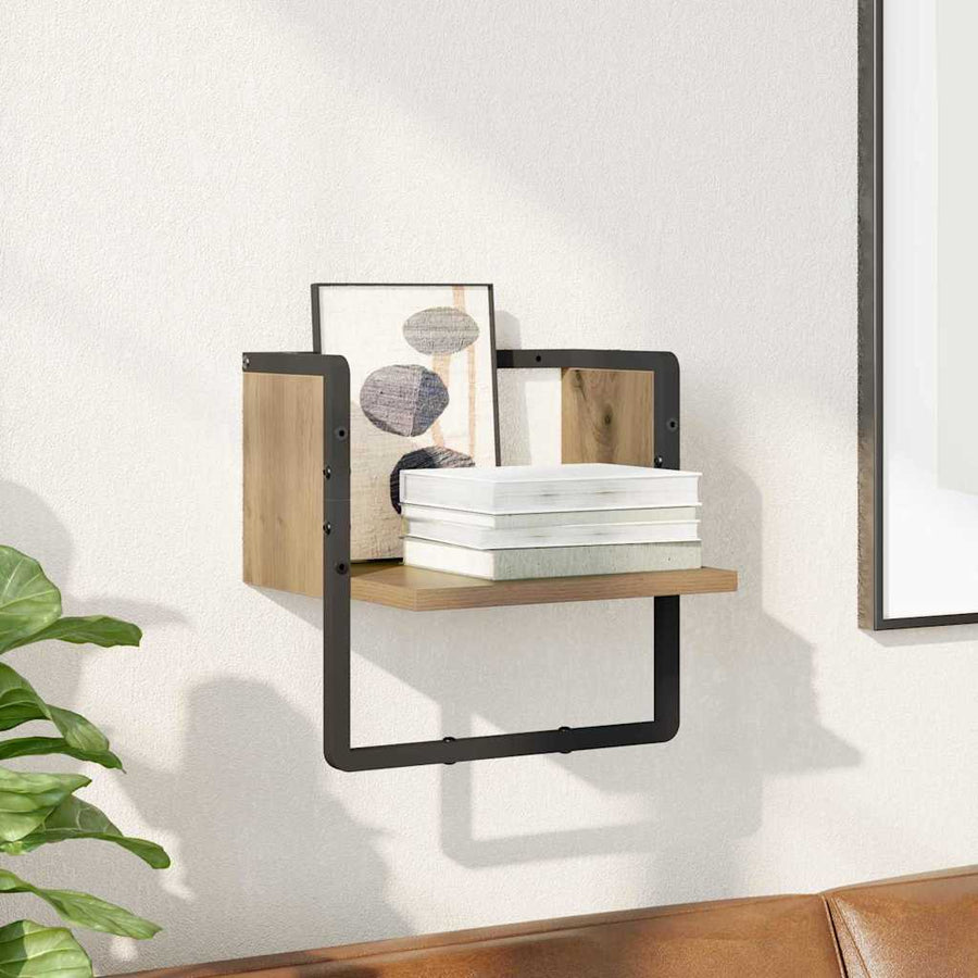 Wandplank Ambachtelijk eiken 30 x 25 x 30 cm Bewerkt hout