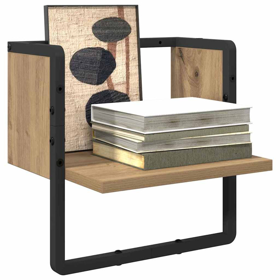 Wandplank Ambachtelijk eiken 30 x 25 x 30 cm Bewerkt hout
