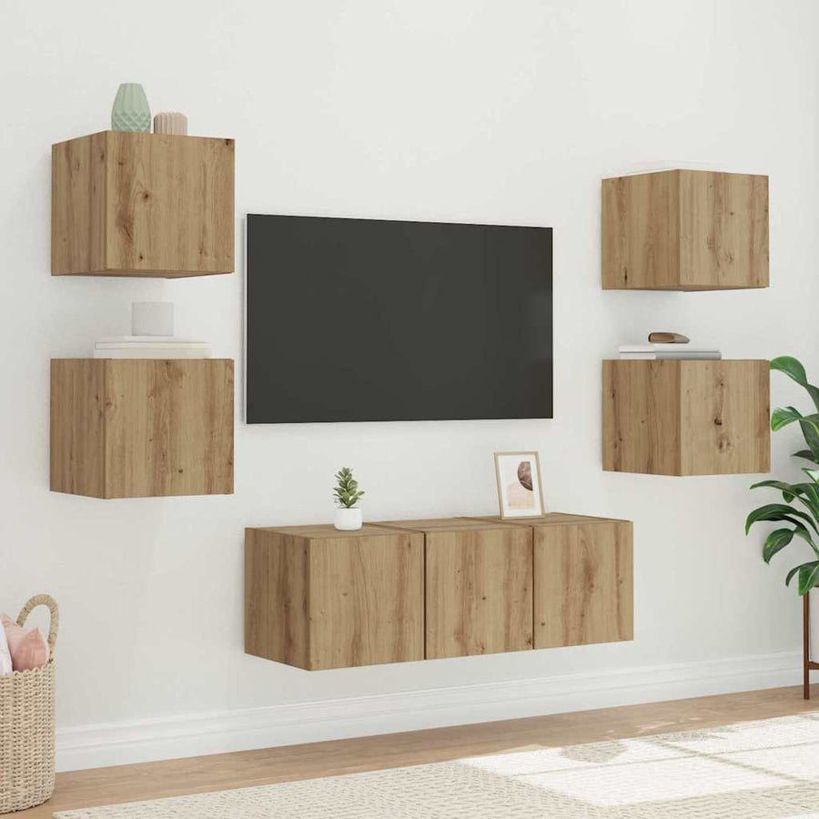 TV Wandkast Ambachtelijk eiken 30,5 x 35 x 30 cm Bewerkt hout