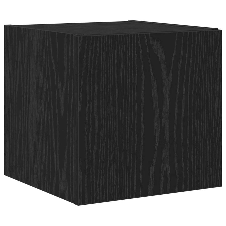 TV Wandkast Zwart Eiken 30,5 x 35 x 30 cm Bewerkt hout