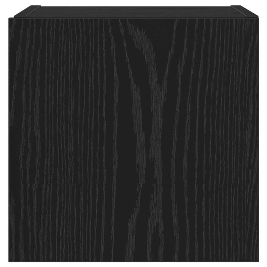 TV Wandkast Zwart Eiken 30,5 x 35 x 30 cm Bewerkt hout