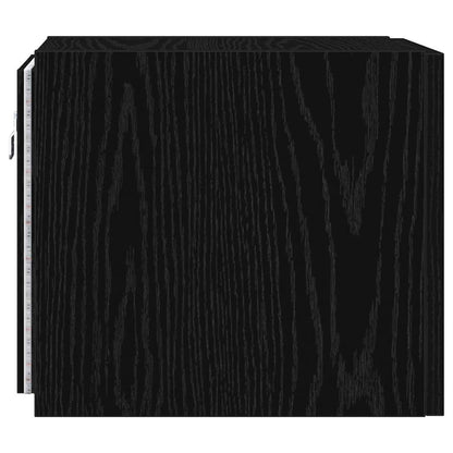 TV Wandkast Zwart Eiken 30,5 x 35 x 30 cm Bewerkt hout