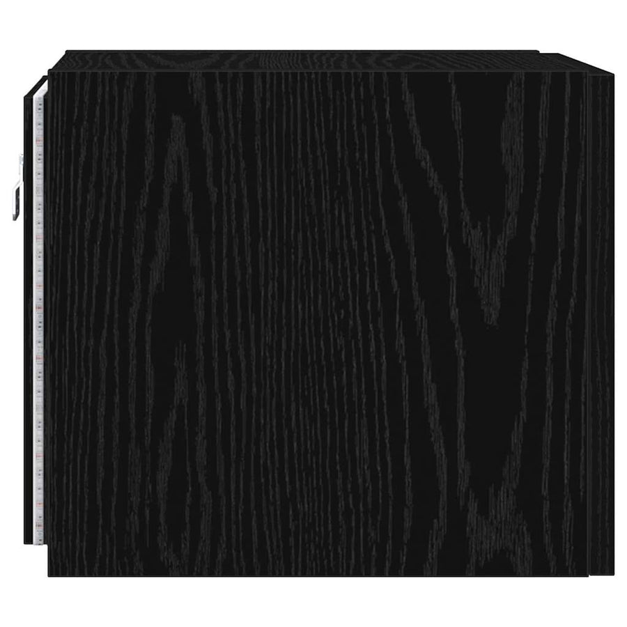 TV Wandkast Zwart Eiken 30,5 x 35 x 30 cm Bewerkt hout