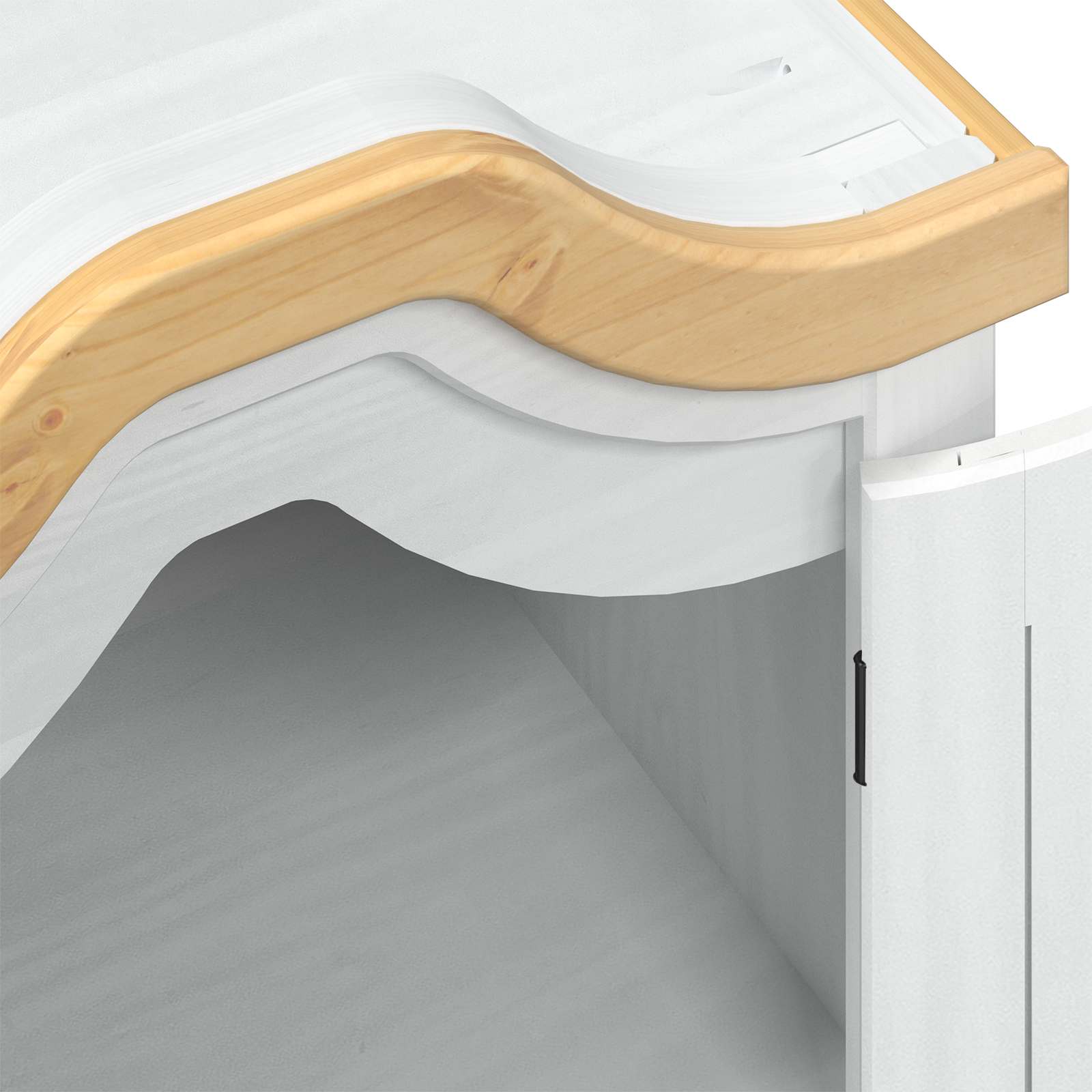 Kasten met plank Wit 55 x 52 x 170 cm Massief grenenhout