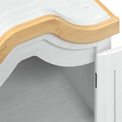 Kasten met plank Wit 55 x 52 x 170 cm Massief grenenhout