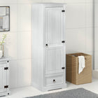 Kledingkast massief grenenhout wit 55x50x170 cm