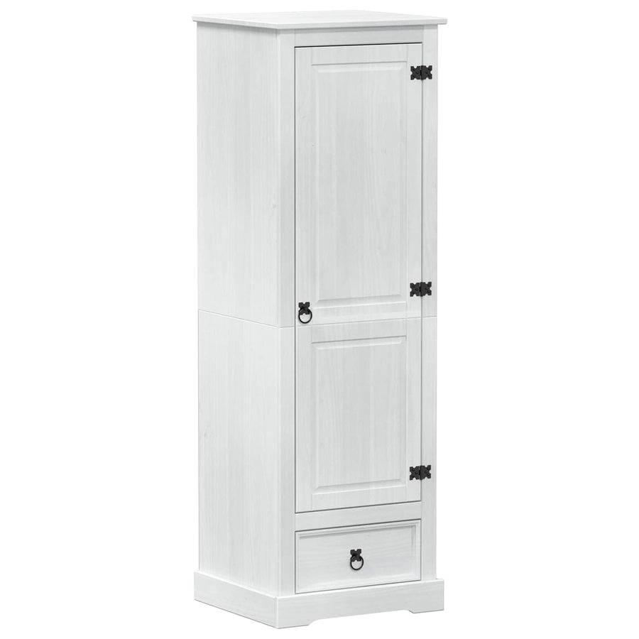 Kasten met lade Wit 55 x 50 x 170 cm Massief grenenhout