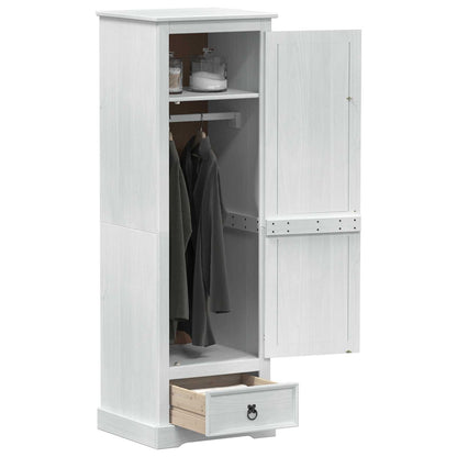 Kasten met lade Wit 55 x 50 x 170 cm Massief grenenhout