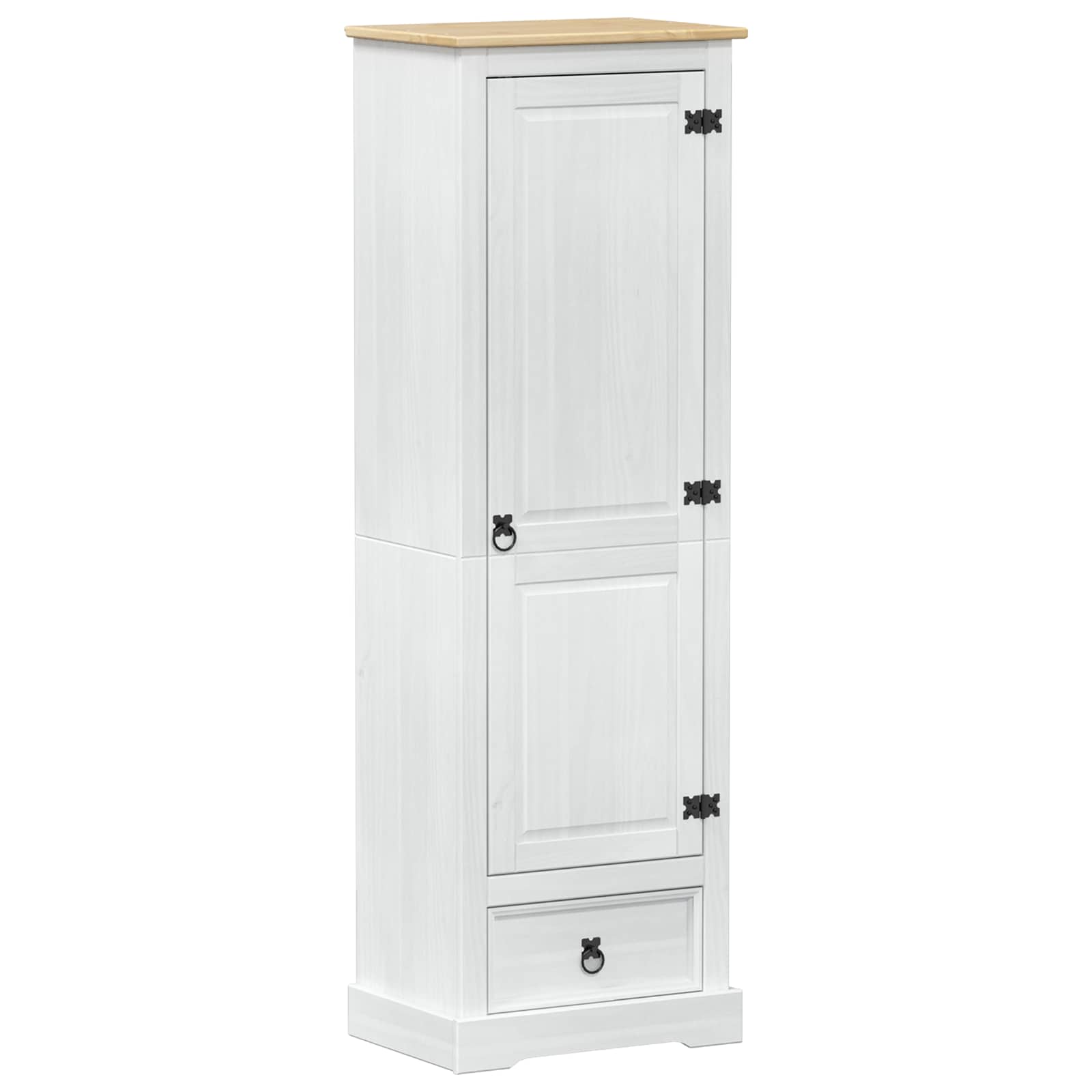 Kasten met lade Wit 55 x 38 x 170 cm Massief grenenhout