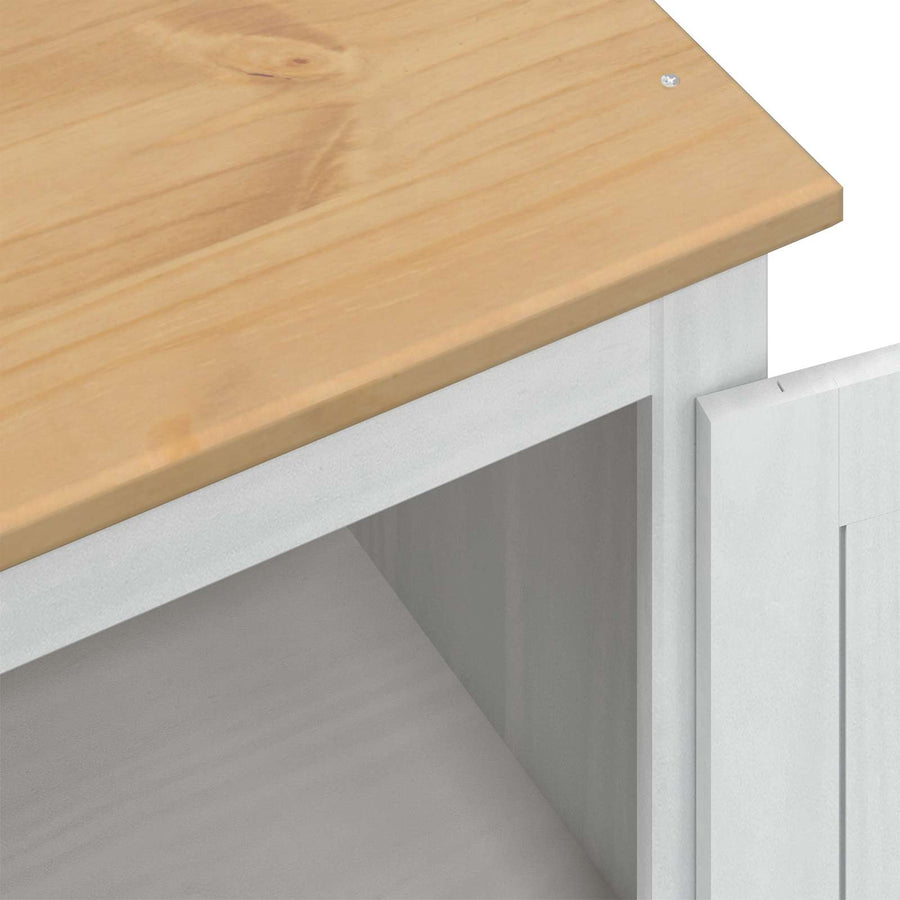 Kasten met lade Wit 76 x 50 x 170 cm Massief grenenhout