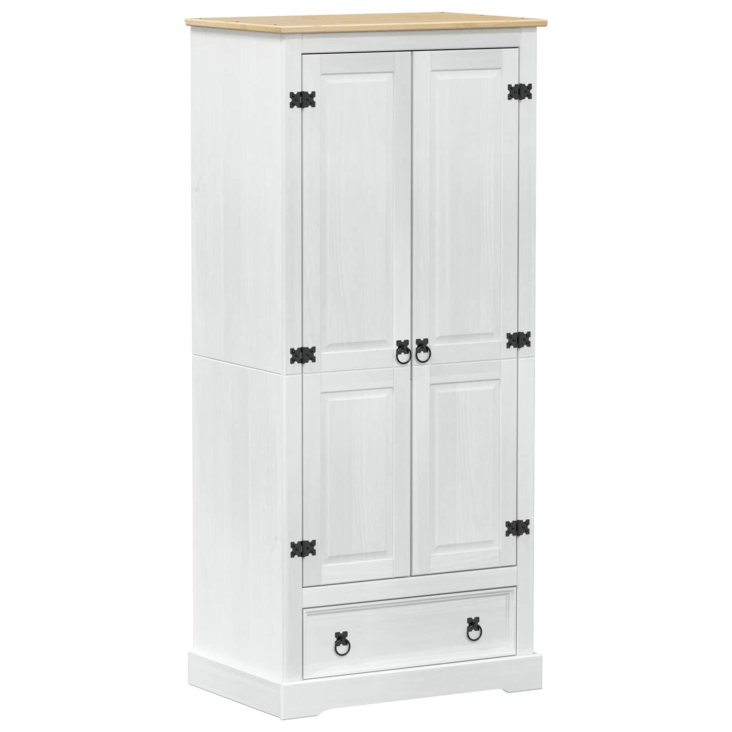 Kasten met lade Wit 76 x 50 x 170 cm Massief grenenhout